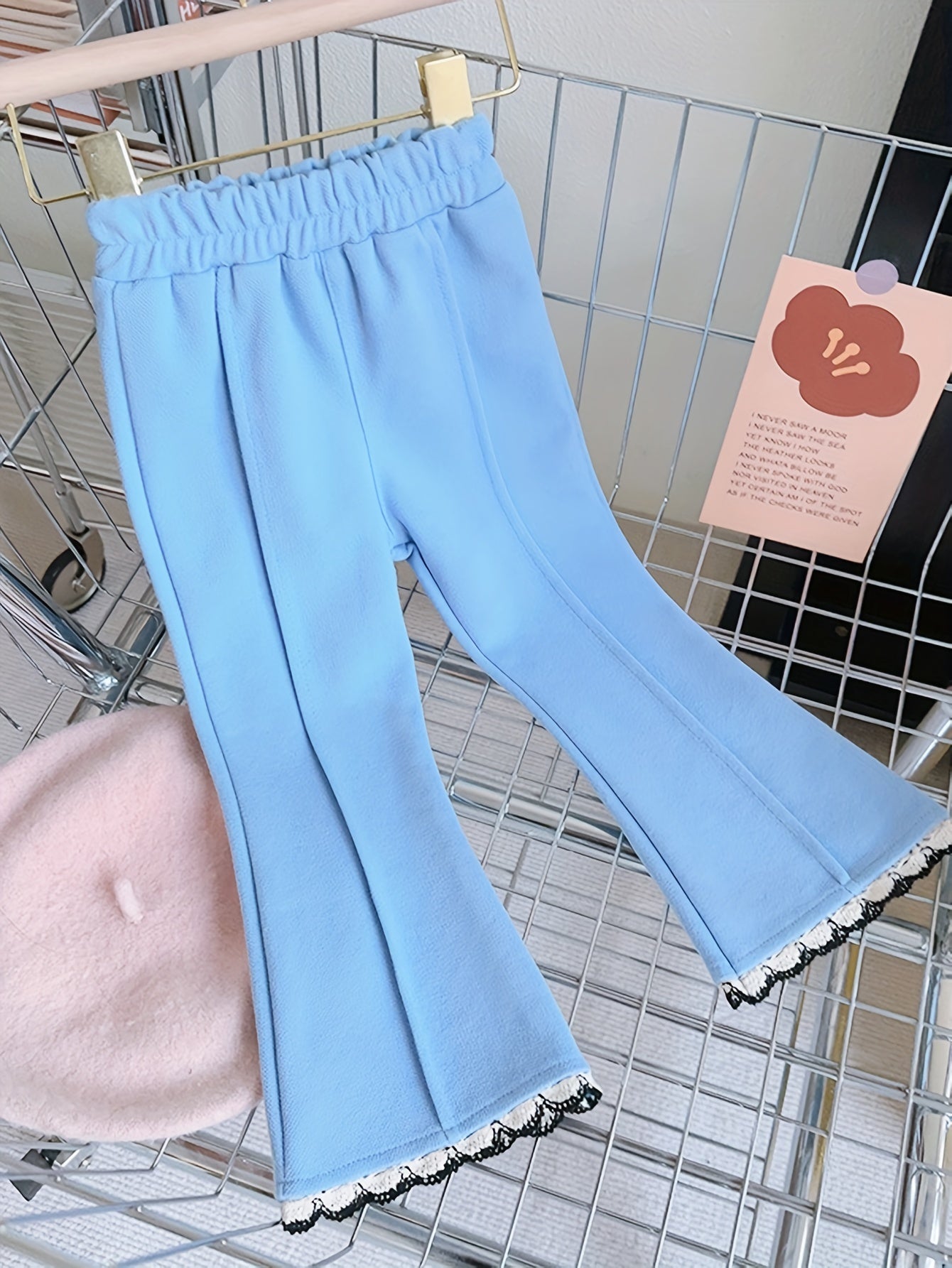 Conjunto de ropa de primavera y otoño para niñas, cárdigan con volantes y pantalones acampanados de poliéster