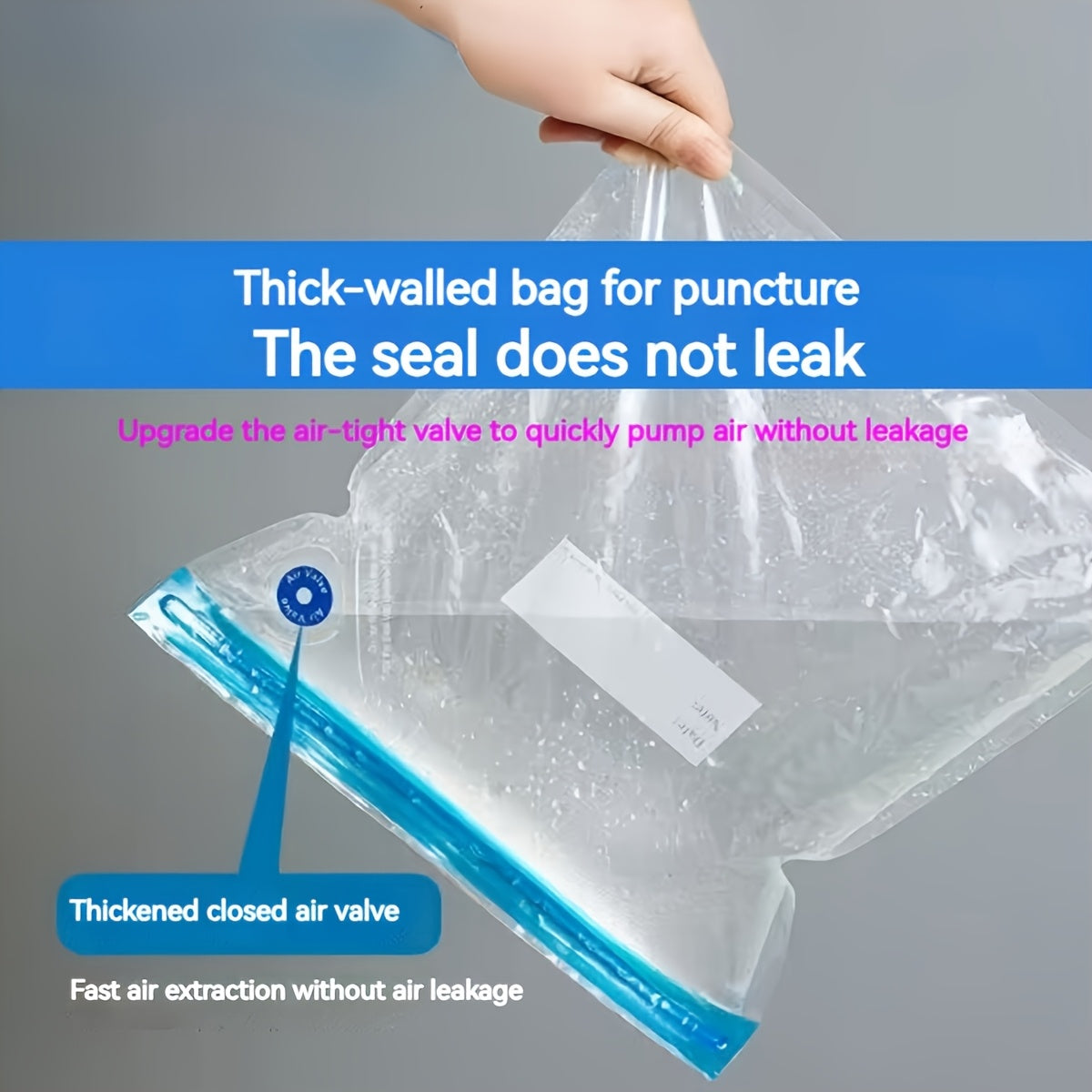 3D printer filament uchun katta havo o'tkazmaydigan saqlash sumkasi, qo'l pompasi bilan 29.97x34.04 sm