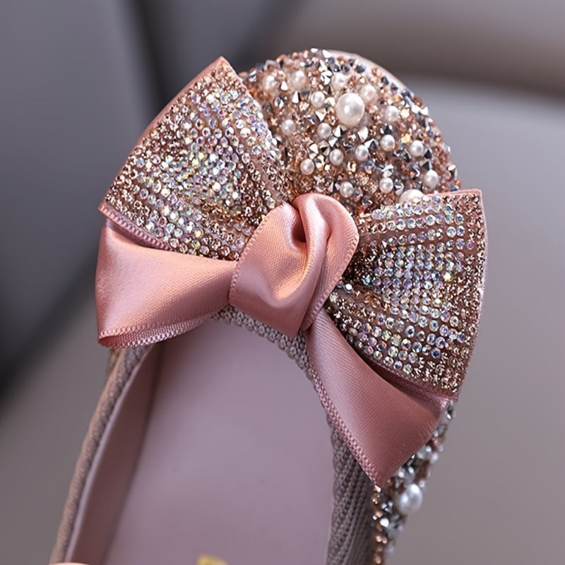 2024 Bahor/Kuz Malika Yumshoq Taglikli Bolalar Poyabzallari Kristall Tafsilotlari Bilan.