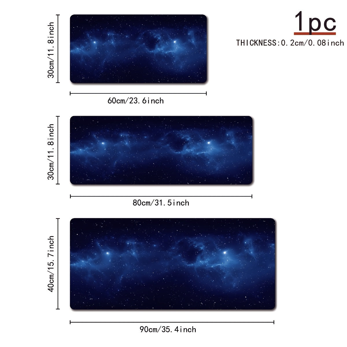 Large Starry Night Sky Mouse Pad Non-Slip Polyester Gaming Office Study Extra Large