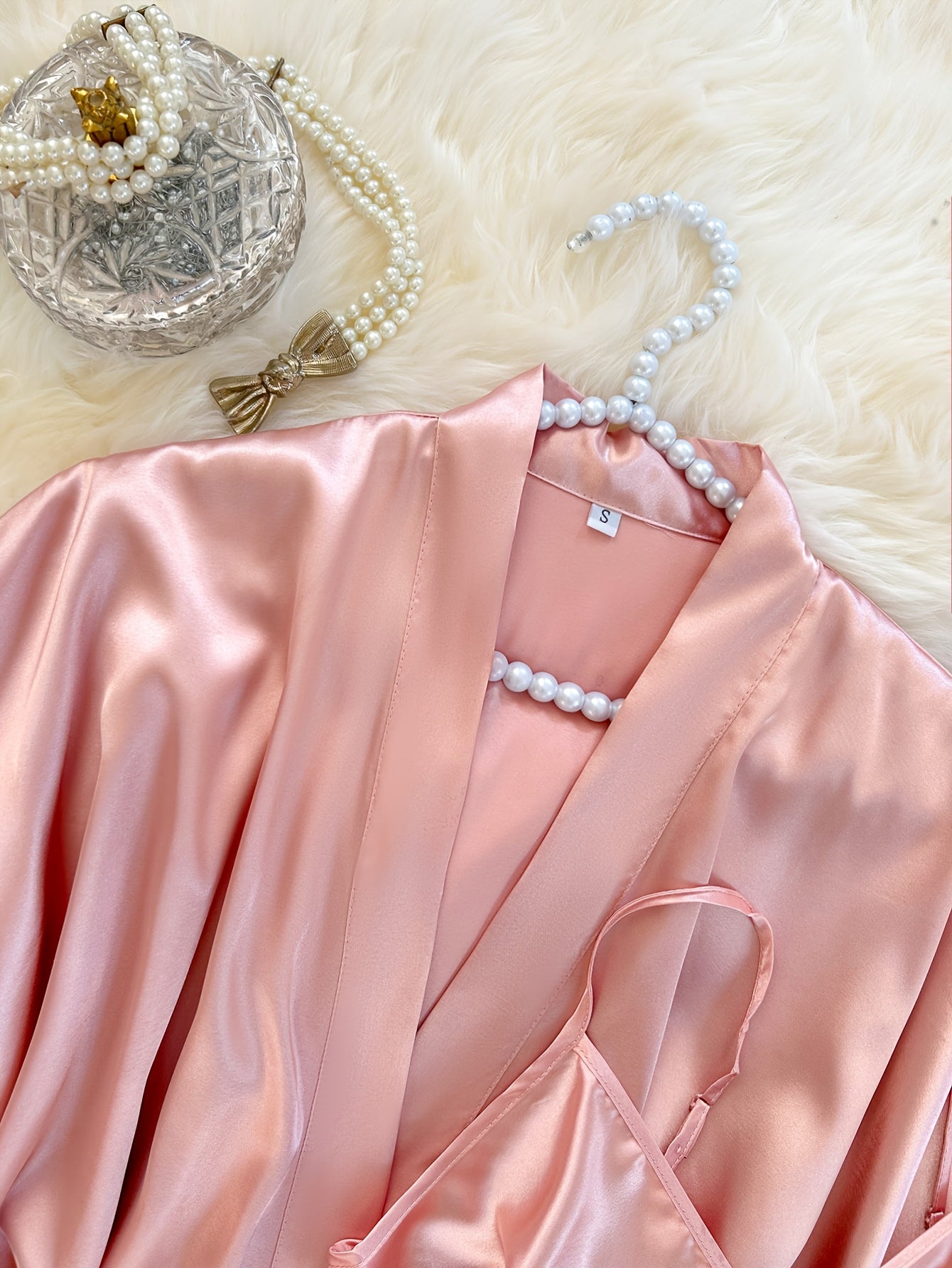 Women's V-Neck Sleepwear Set with Shorts and Pants Solid Polyester All-Season