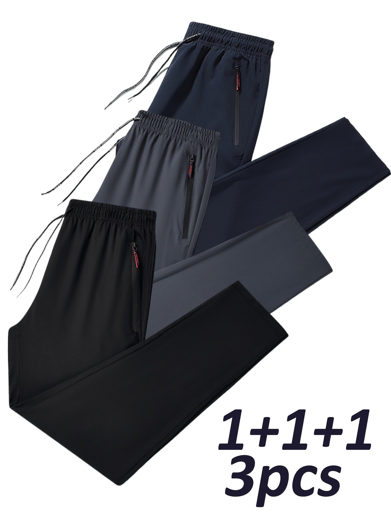 Pantalones joggers casual de gran tamaño para hombre, sudaderas de poliéster, color sólido, elásticos, primavera y verano