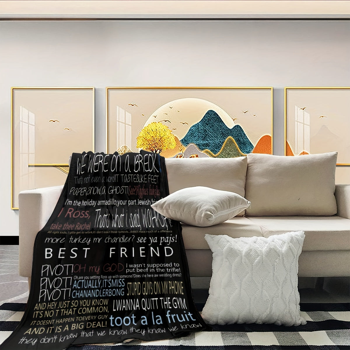 Soft Flannel Throw Blanket for Couch Bed Camping Hypoallergenic Easy to Wash