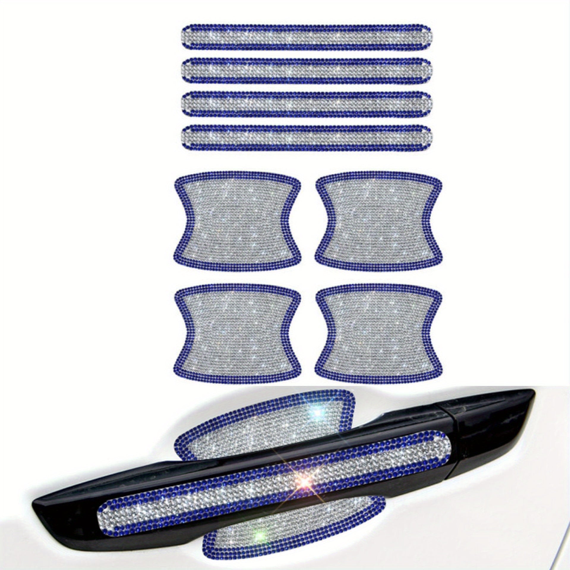 Car Accessories Diamond Stickers for Car Door Handles Anti-collision 8pcs