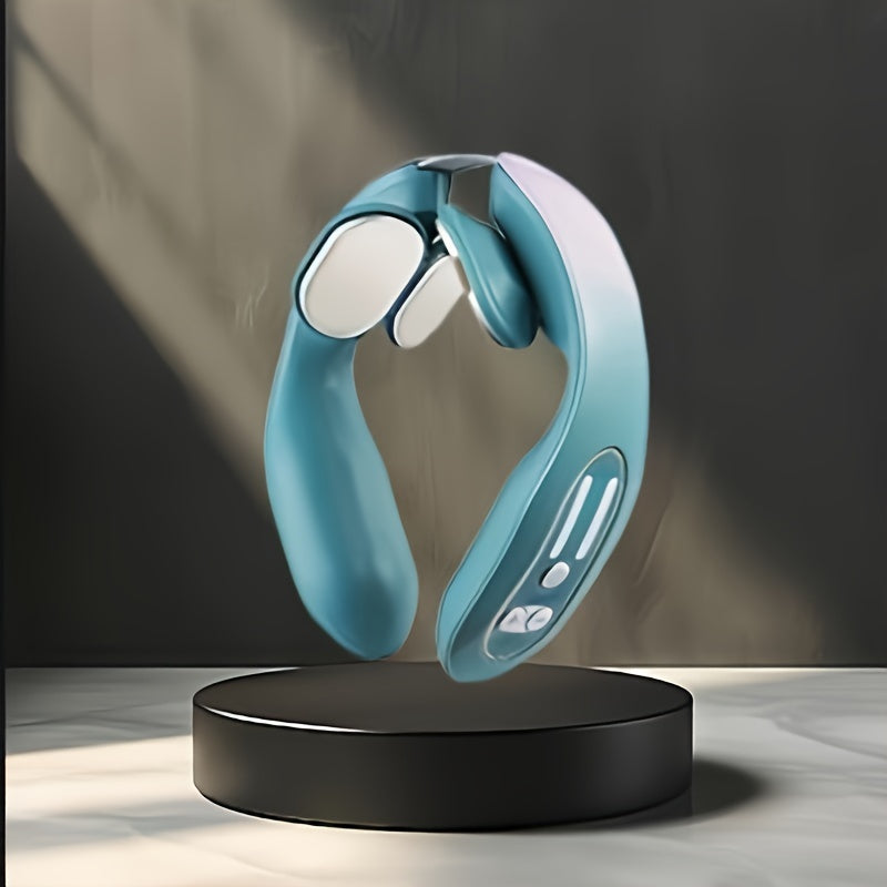 Masajeador de cuello recargable por USB portátil con 4 cabezales y diseño ergonómico