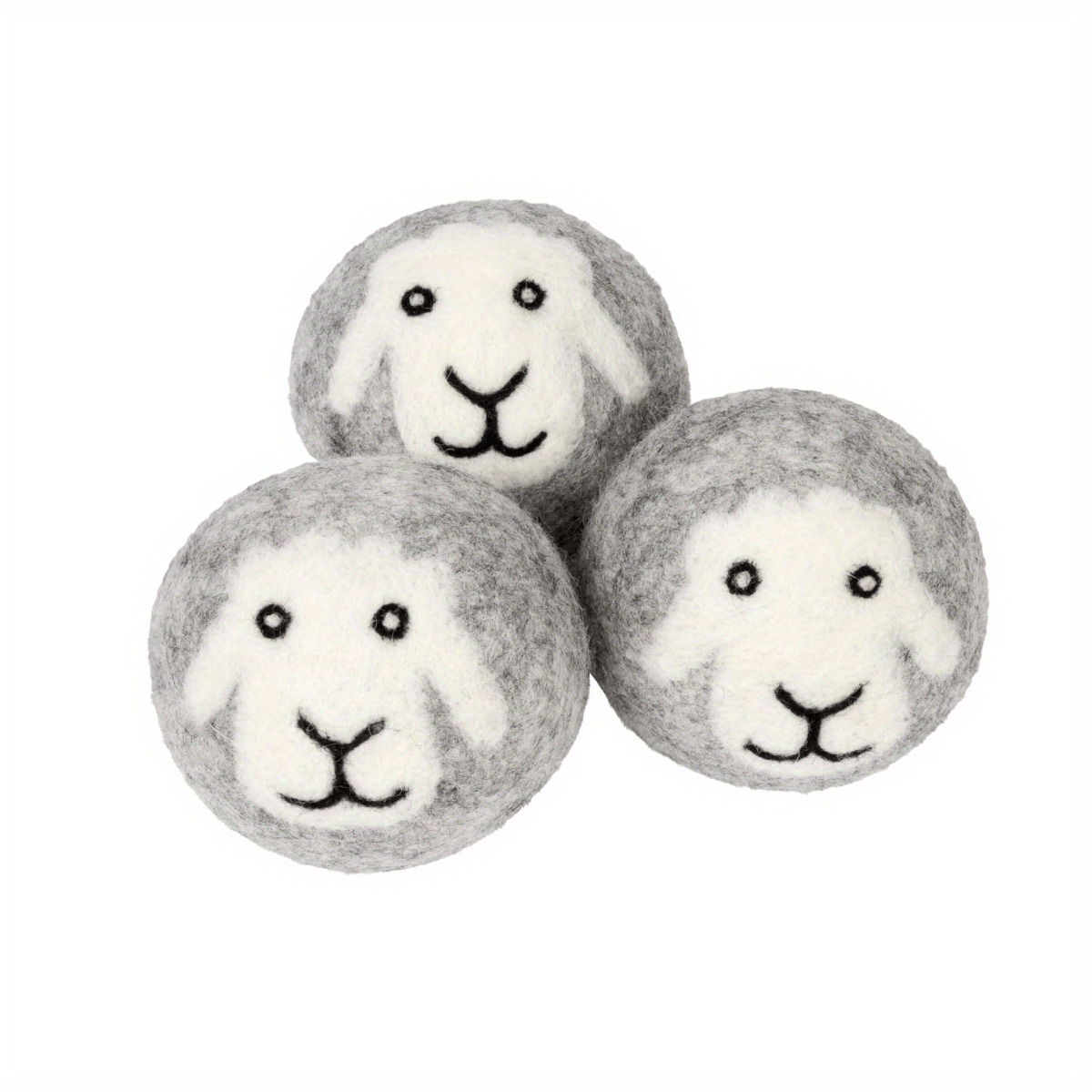 3Pcs Wool Dryer Balls Grey Sheep Reusable Fabric Softener Laundry Accessories