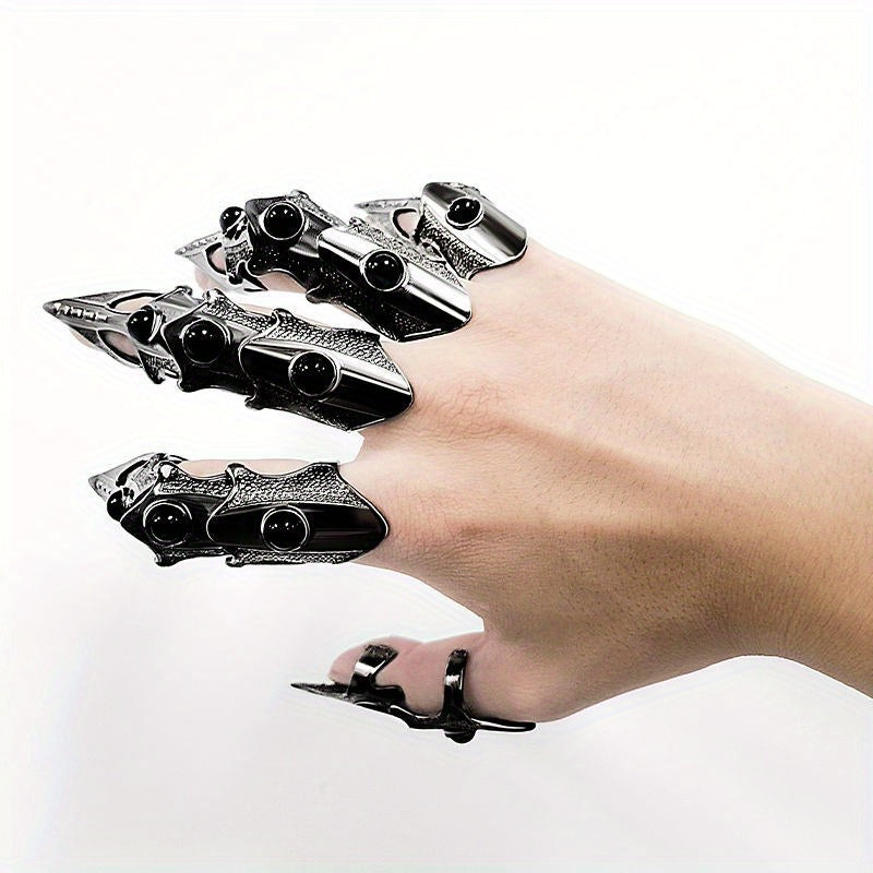 Harajuku Style Alien Hand Armor Ring Adjustable Bionic Mechanical Halloween Festival