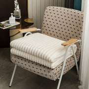 Manta de felpa con rayas Wave Stripe blanca para todas las estaciones, suave y acogedora