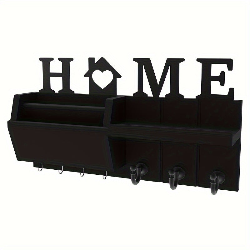 Perchero de pared de madera con 7 ganchos para correo y organizador de adornos decoración del hogar