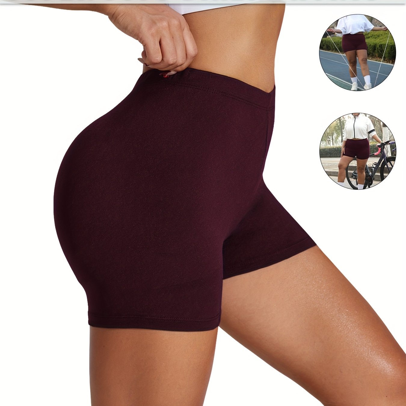 Plus Size Women’s Biker Shorts Soft Tummy Control No-See-Through Workout