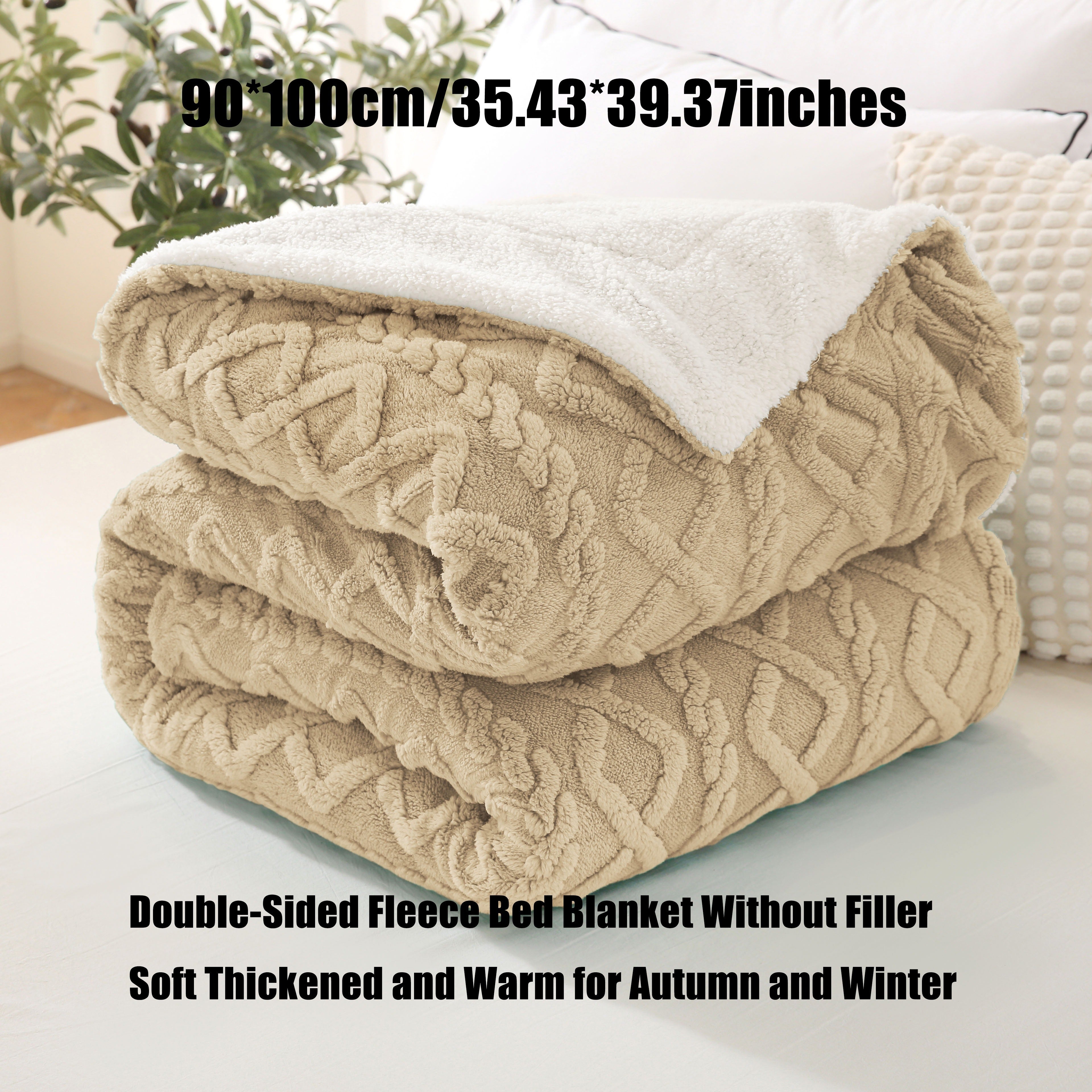 Double-Layer Ultra-Soft Blanket with Wave Pattern for All-Season Comfort