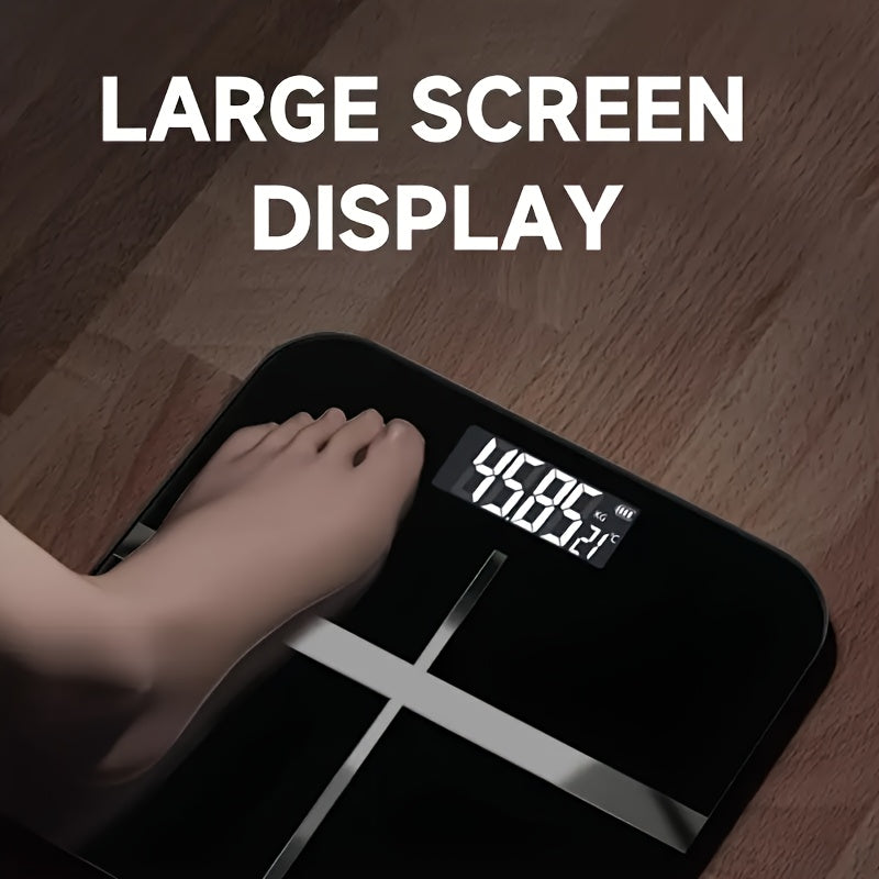 Smart scale with LCD display connects to phone for accurate weight measurement Battery operated for home use