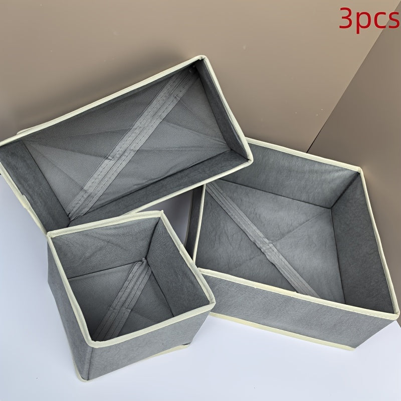 6 ta polyester shkaf tashkilotchilari to'plami, paypoq, ichki kiyim va kichik buyumlar uchun, yig'iladigan saqlash qutilari