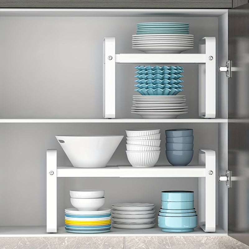 Conjunto de estantes de almacenamiento de cocina de metal con estantes ajustables para uso en encimera o armario