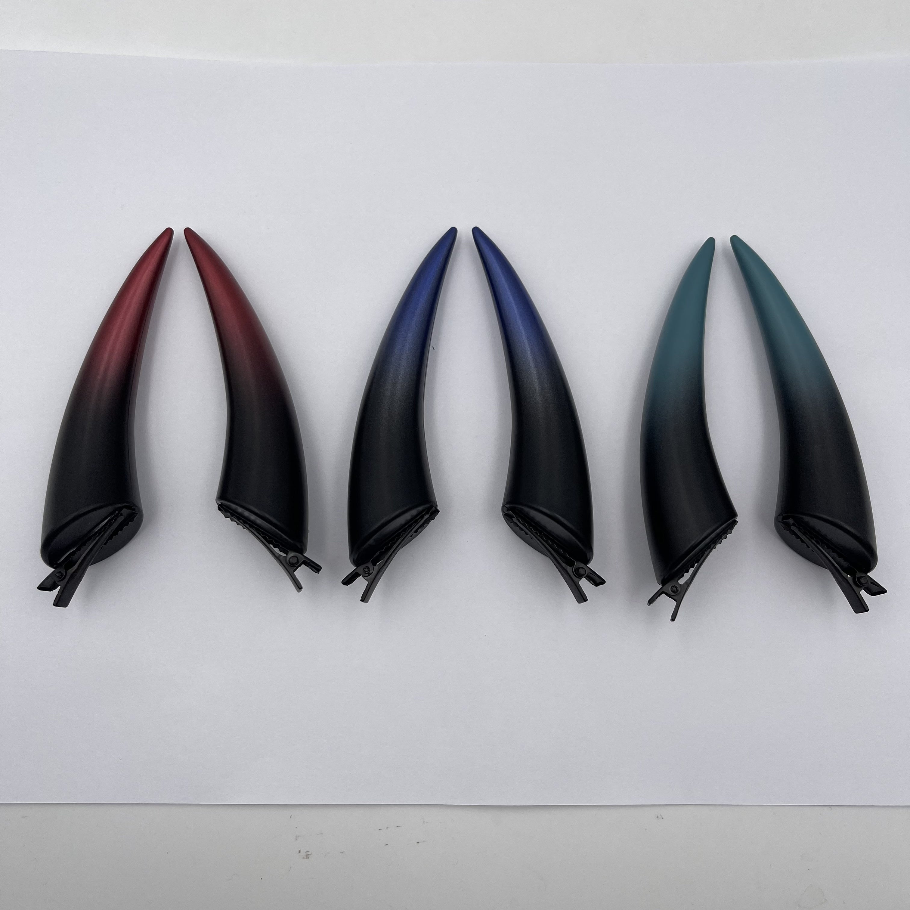 Set of 2 Gothic Dark Demon Horns Hair Clips for Halloween Cosplay Accessories