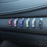 4 Pcs Bling Car Hooks Adhesive Rhinestone Auto Organizer for Keys USB Cables