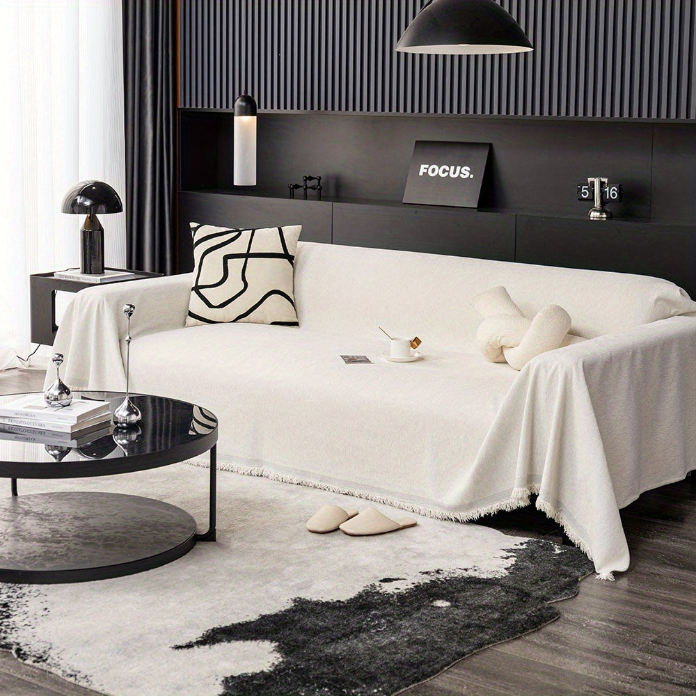 Tasselli suv o'tkazmaydigan divan qoplamasi, yuvilishi mumkin va bardoshli, yashash xonasi uy bezaklari uchun universal mebelni himoya qilish.