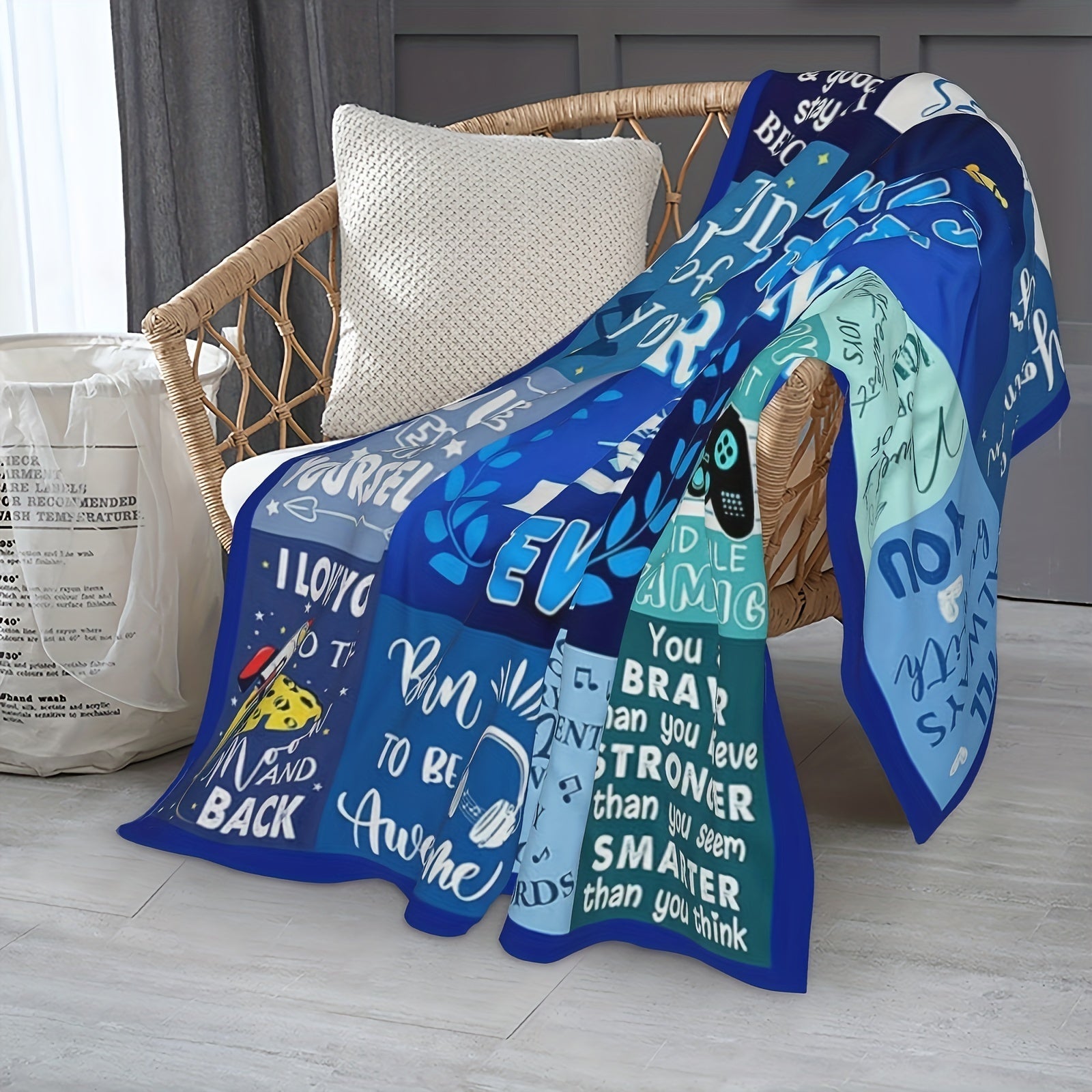 Cozy Flannel Throw Blanket for All Seasons Perfect Gift for Grandsons