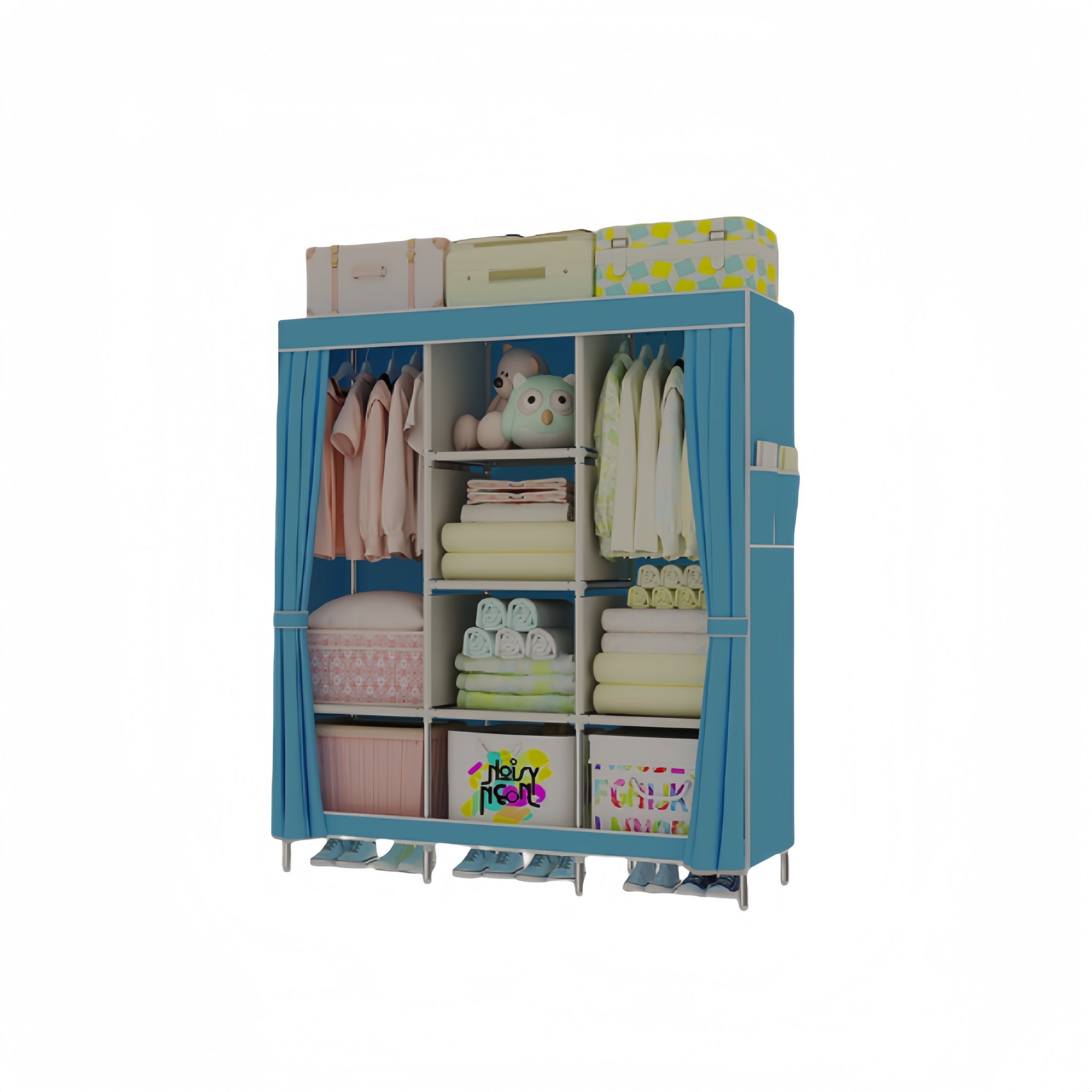 Portable Wardrobe Organizer with Durable Non-Woven Fabric, Sturdy and Easy to Assemble