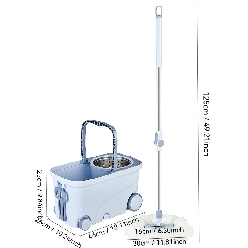 1-Piece Microfiber Spin Mop and Bucket Set for Kitchen Bathroom and Living Room