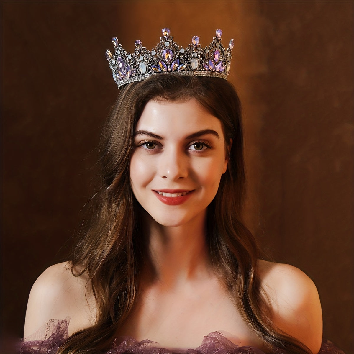 Vintage to'yli tiara taqilishi, to'ylar, promlar va konkurslar uchun rhinestones