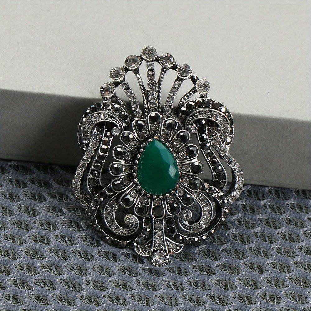 Barok uslubidagi vintage emal brosh uchun soxta toshlar bilan bayramlar va kiyimlar uchun