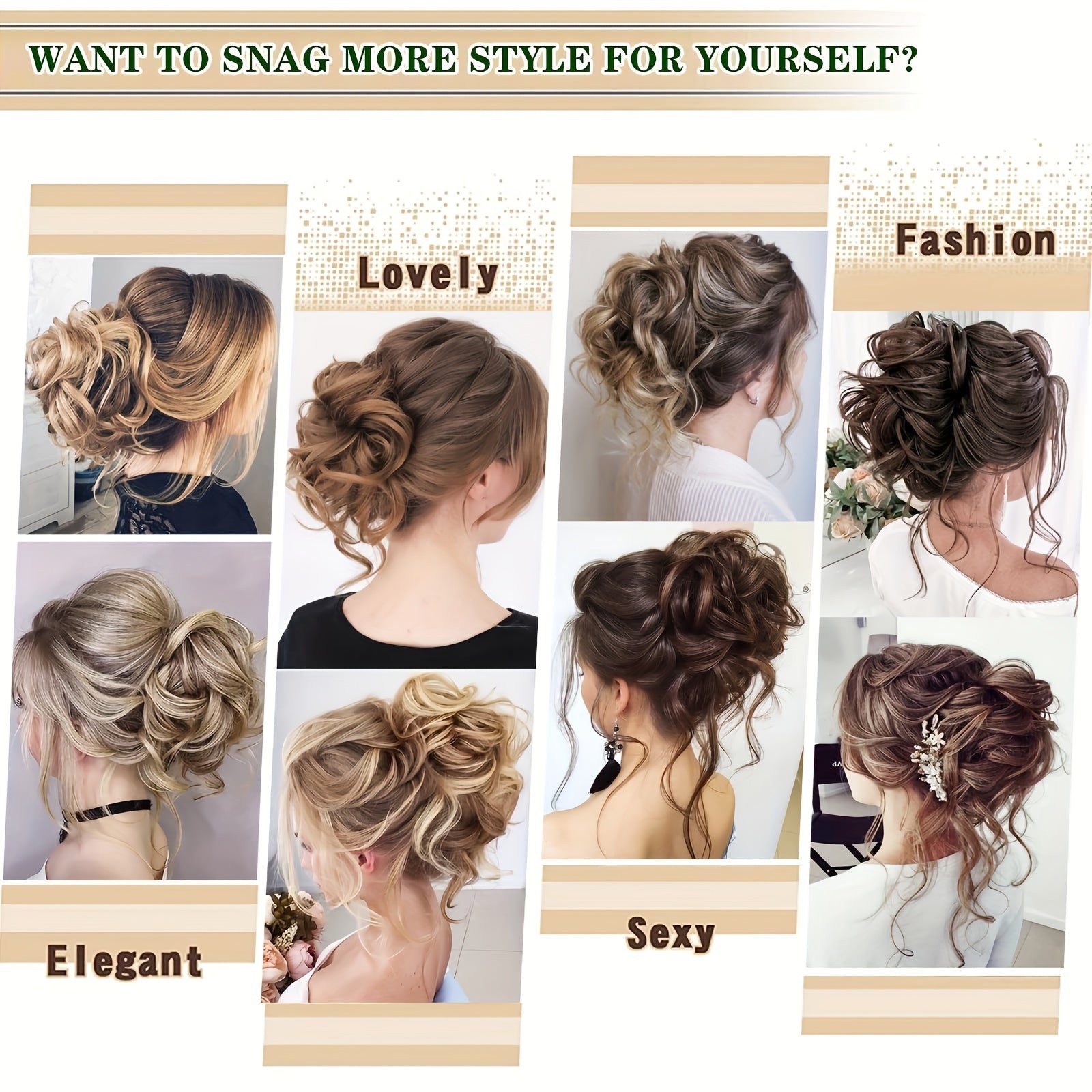 Women Messy Curly Donut Hair Bun Updo Synthetic Hair Extension 25.4cm