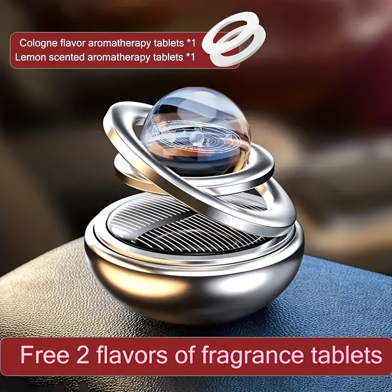 Solar Car Interior Rotation Trim Air Freshener with Paper Scented Tablets