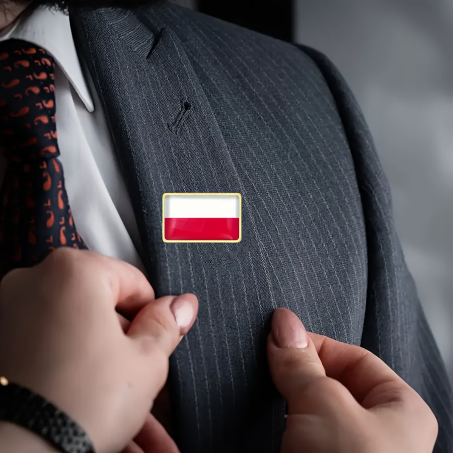 Set of 10 Polish Flag Brooch Pins Alloy National Pride Accessories for Suits and Bags