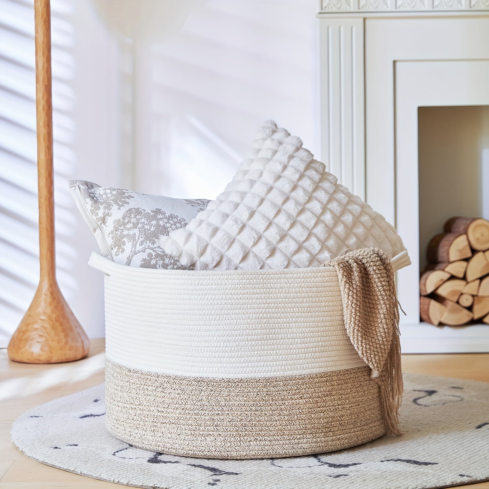 Large Woven Storage Basket for Toys and Home Organization