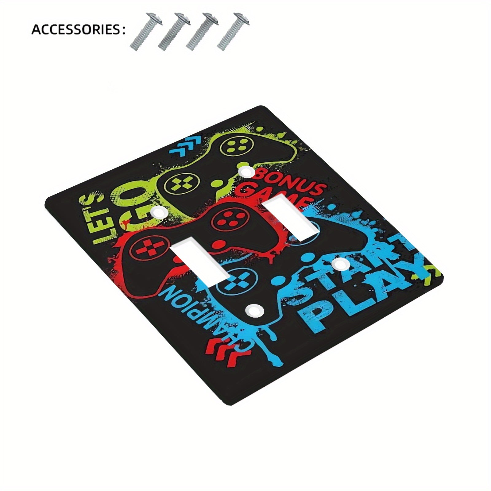 1 ta video o'yin mavzusidagi yoritgich qopqog'i o'yin xonasi dekoratsiyasi uchun, batareya kerak emas, tozalash oson - Yagona yoki ikki gang mavjud - 1 ta to'plam.