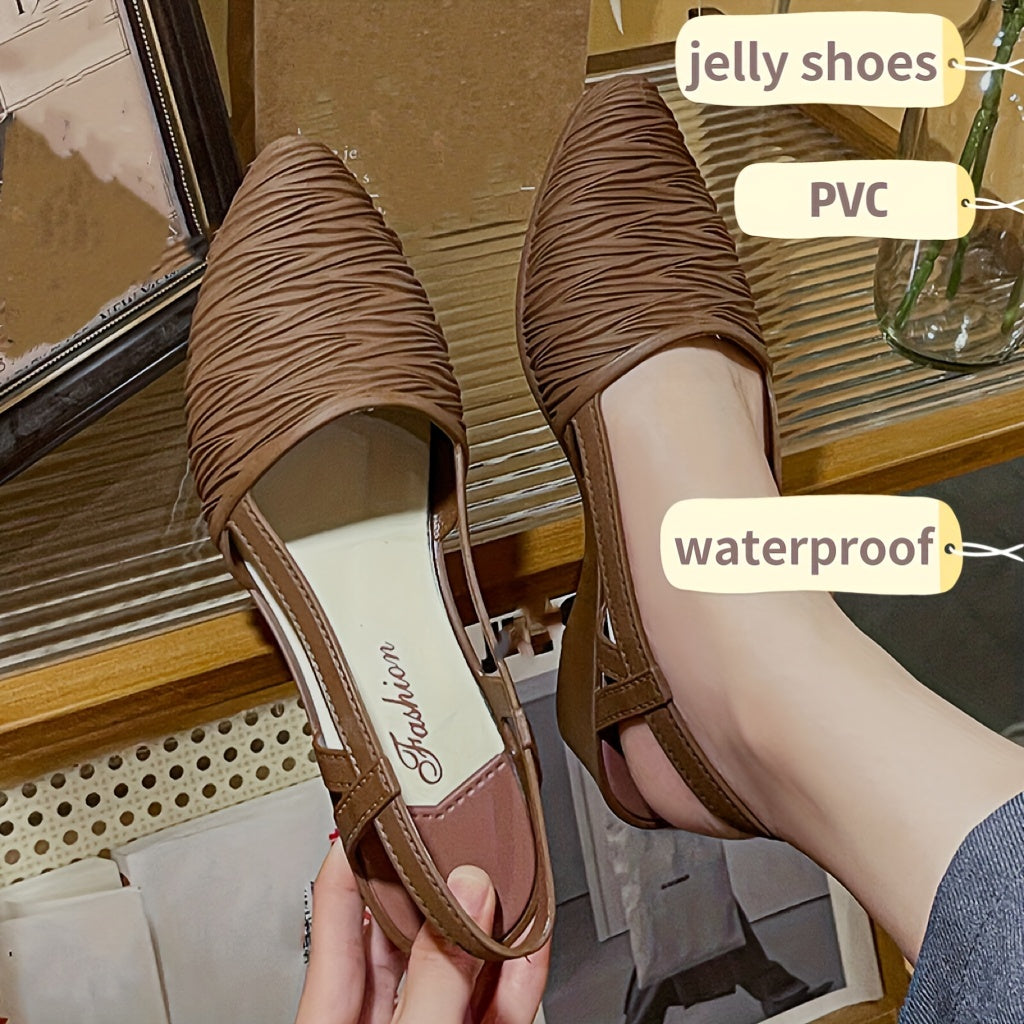 Women's Wedge Heel Shoes Casual Point Toe Slip-On Ankle Strap Shoes