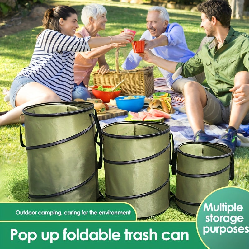 Портативный уличный складной мусорный бак с ручкой из водонепроницаемой ткани Oxford