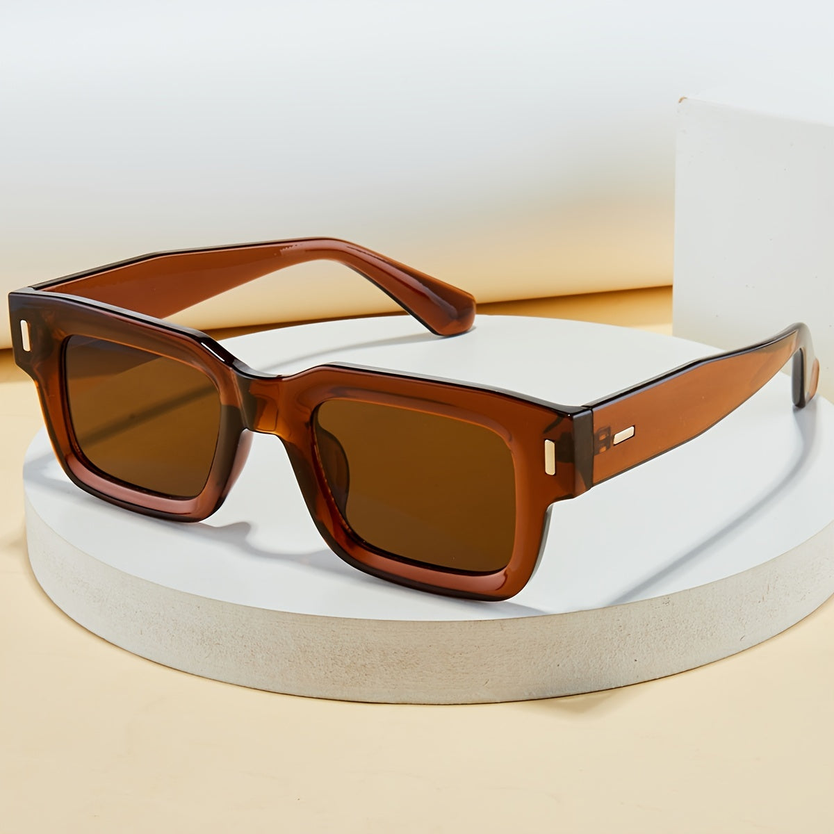 Square Frame Sunglasses for Men UV Protection Travel Hiking Photography