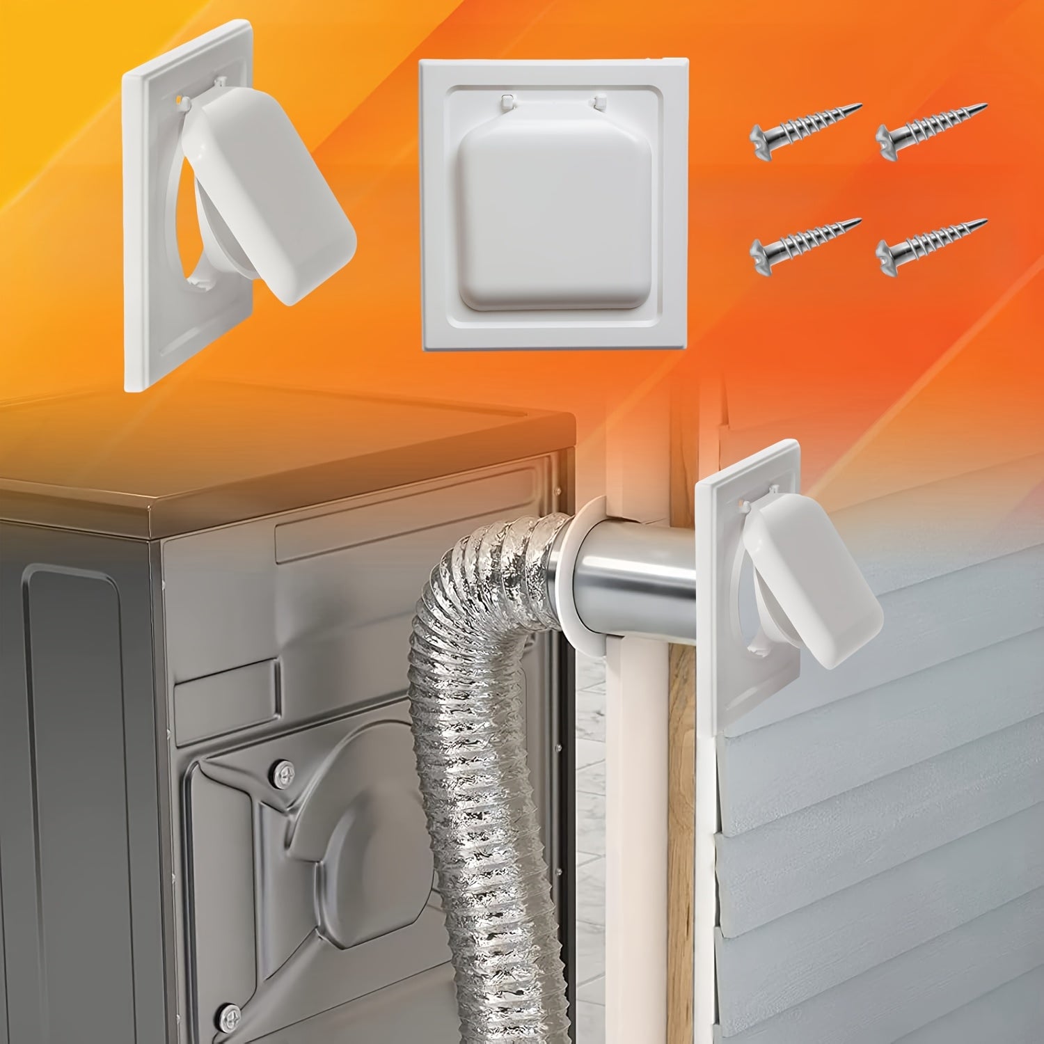 10.16 cm Plastic Louvered Vent Cover for Dryer Ventilation with Screws