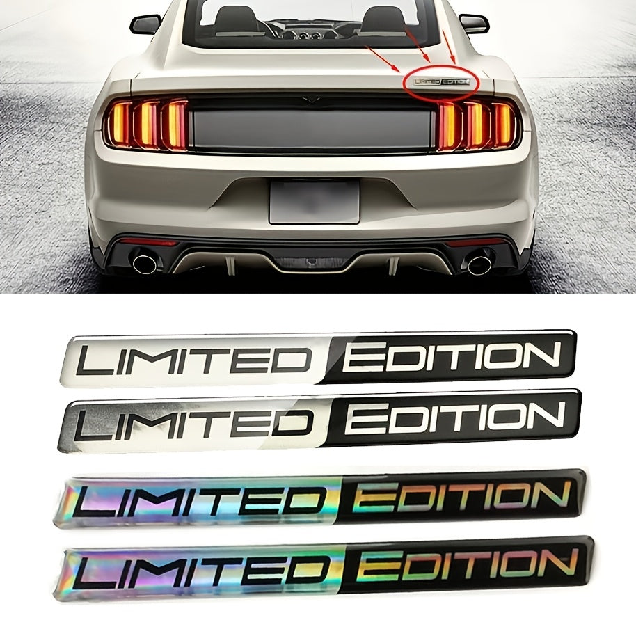 2PCS Car Emblem Badge Sticker Aluminum 3D Trunk Fender Decal Accessories