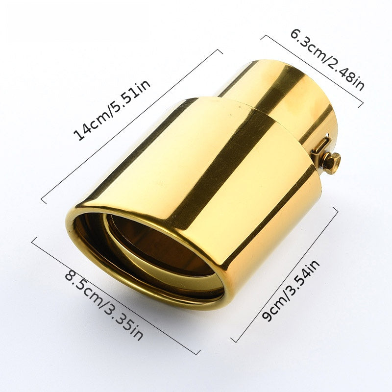 Универсальные нержавеющие стальные насадки на выхлопную трубу автомобиля хром, радужное золото, прочные