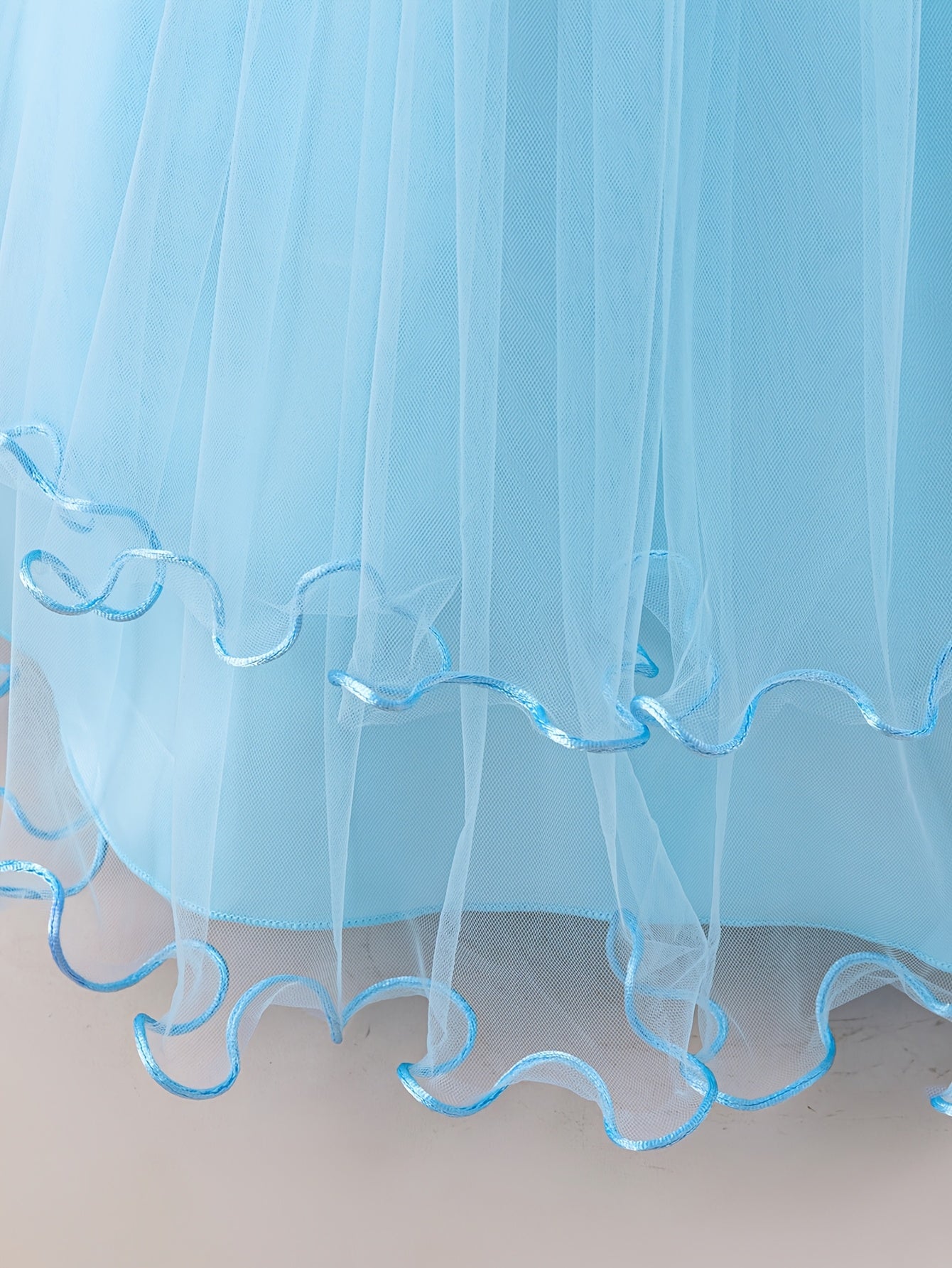 Girls' Long Embroidered Off-Shoulder Princess Dress with Pearl Tassels for Weddings and Parties