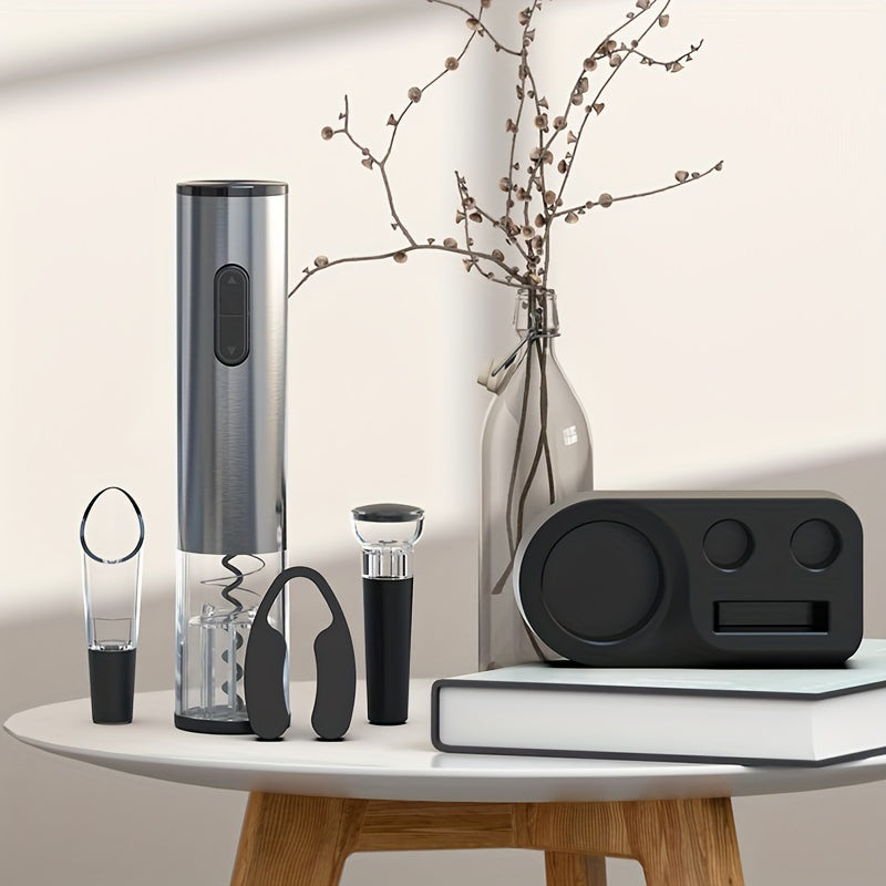 5-in-1 Elektrik vino ochgich to'plami, qizil vino quyish va saqlash bazasi bilan