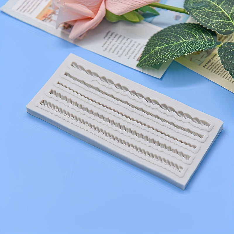 Silicone Mold for DIY Dessert Cakes and Chocolates with Braided Border Design