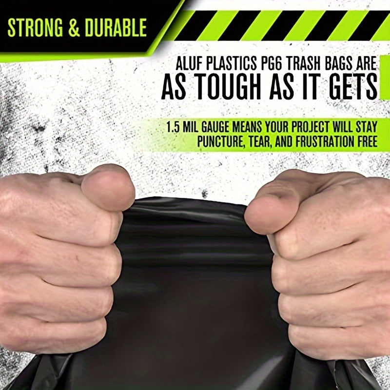 60 Black Trash Bags Large Heavy Duty Waste Disposal for Home Hotel Supermarket