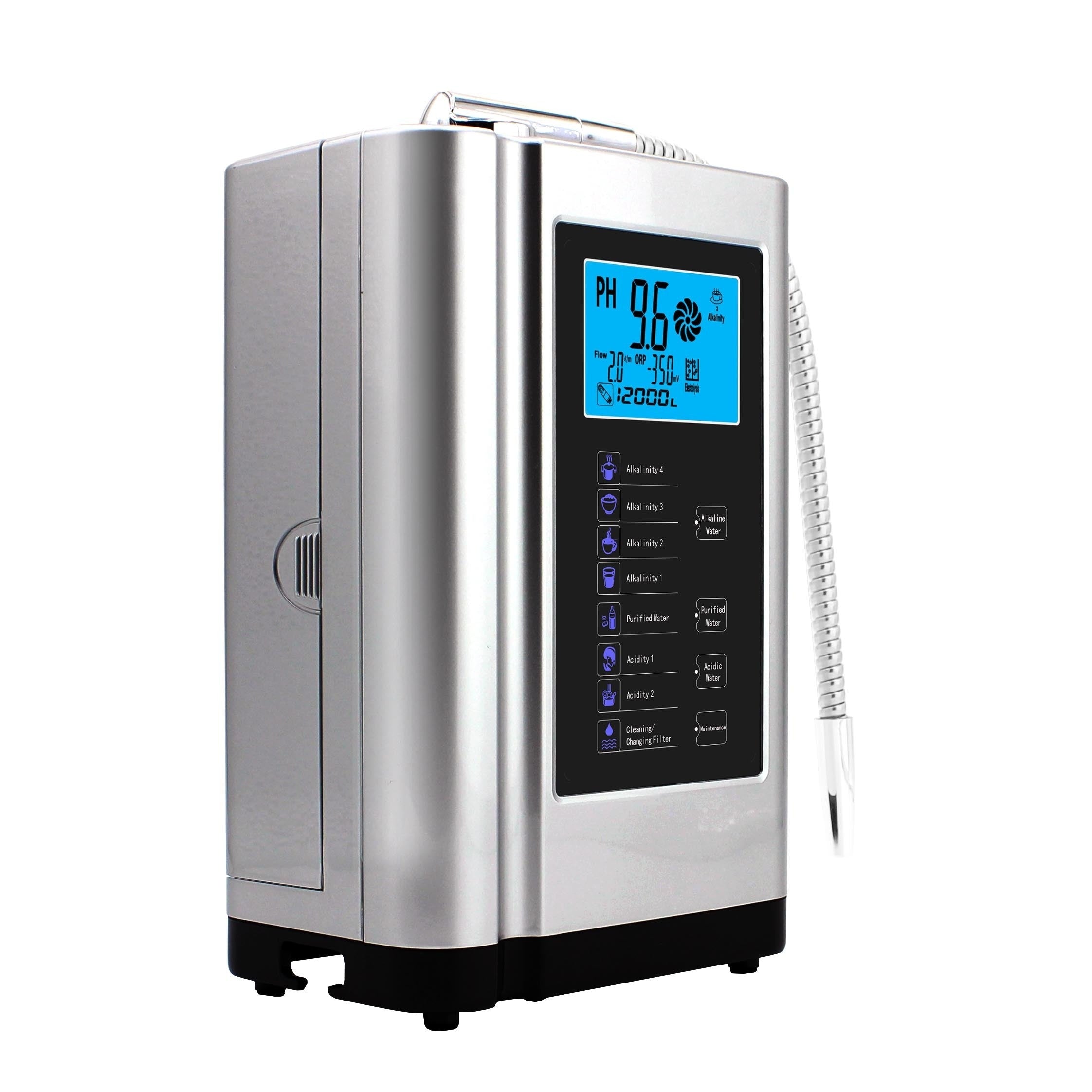 Alkalin Su Ionizer Gazi Generator Mashinasi pH 3.5–10.5 Muntazamlashtiriladigan