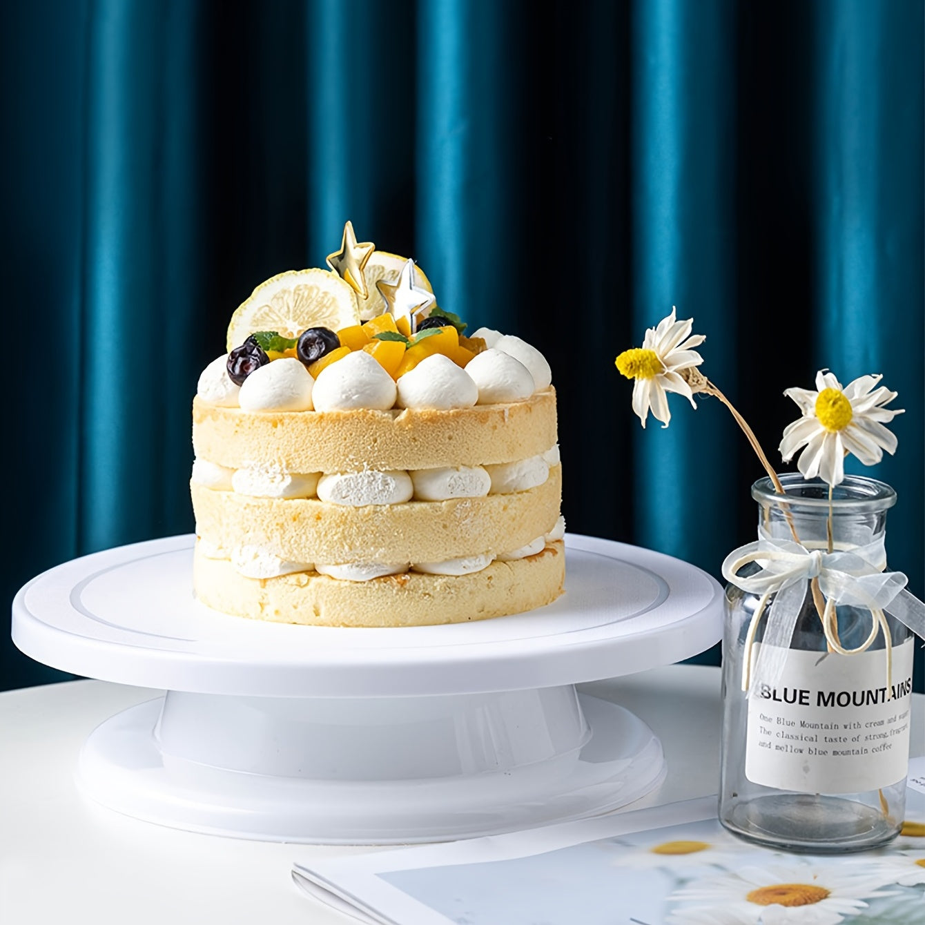 Juego de herramientas para decorar pasteles con plato giratorio y soporte para flores para hornear