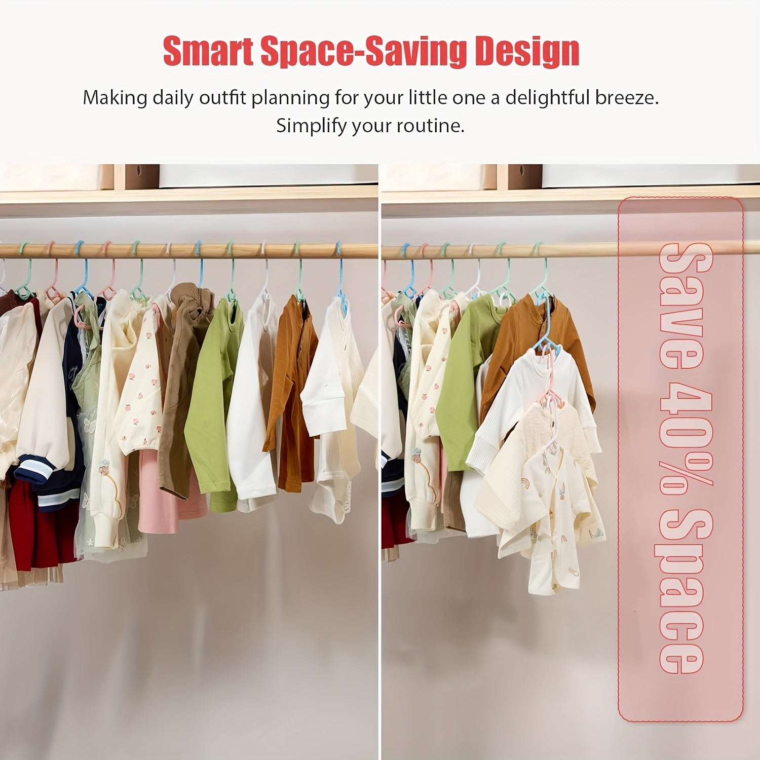 60/100 Pcs Colorful Plastic Hangers for Wardrobe Organization Stackable Non-slip Shoulders