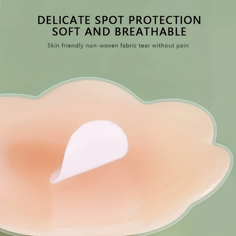 Cubiertas de pezón de silicona transpirable para mujeres, 2 pares, pasties invisibles para el pecho