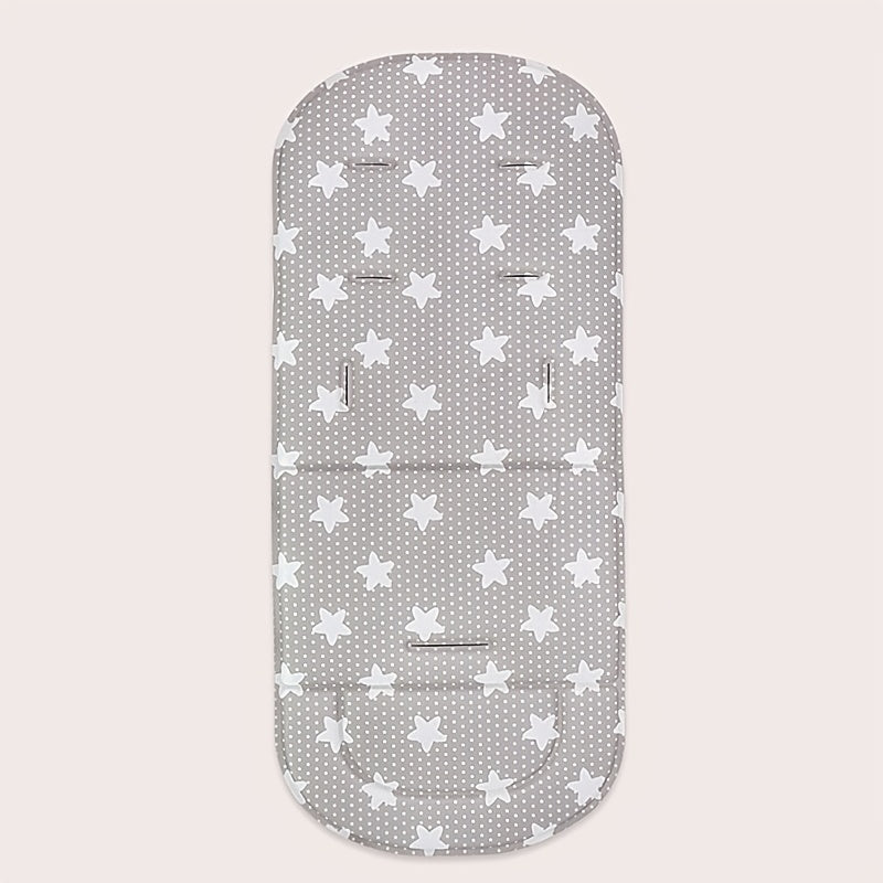 Baby Stroller Cushion for Infants and Toddlers 0-3 Breathable Polyester Light Grey Polka Dot