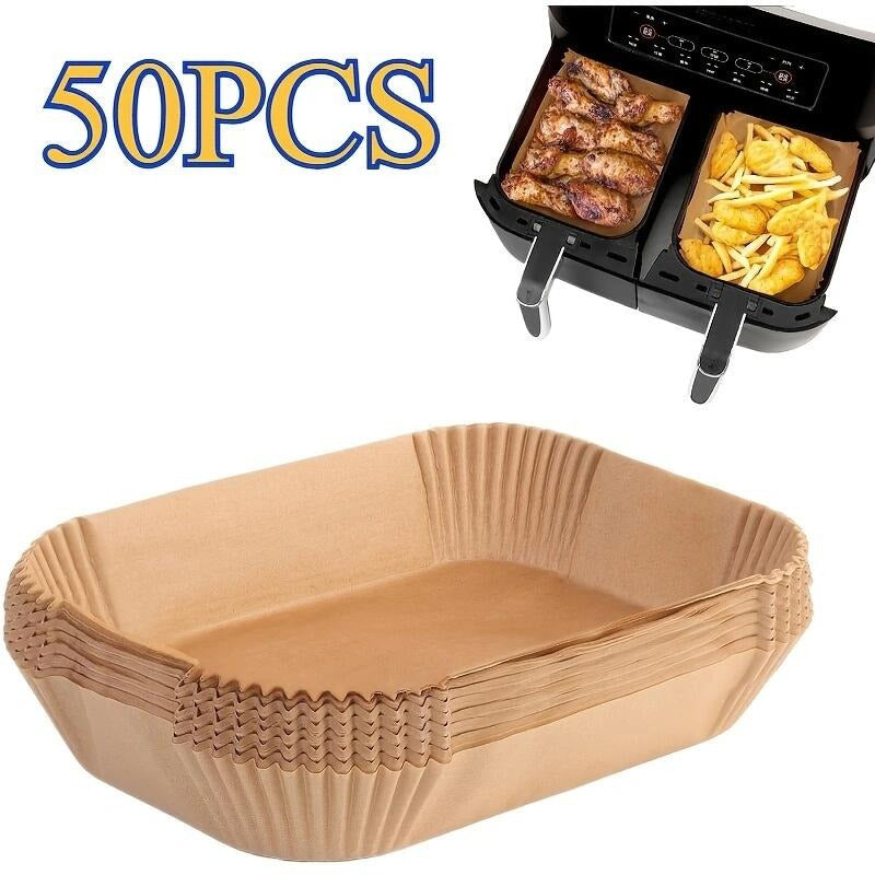 50/100 Pack Air Fryer Parchment Paper Liners Water and Oil Resistant for Baking