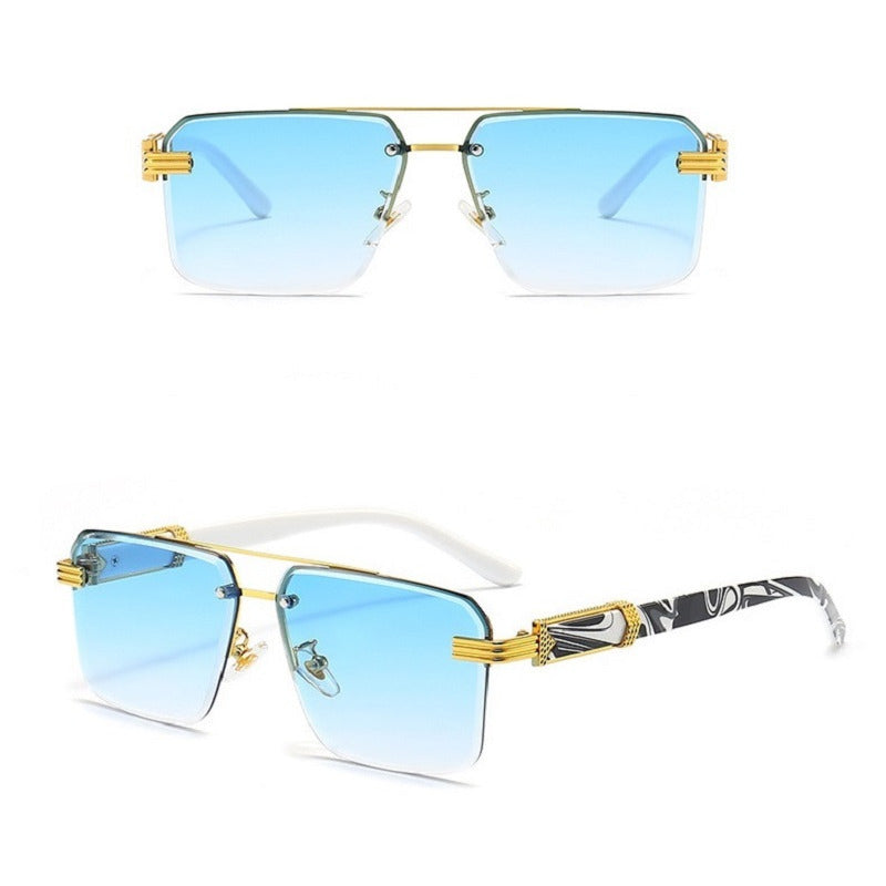 Men's Semi-Rimless Ultraviolet Fashion Glasses Black Lightweight