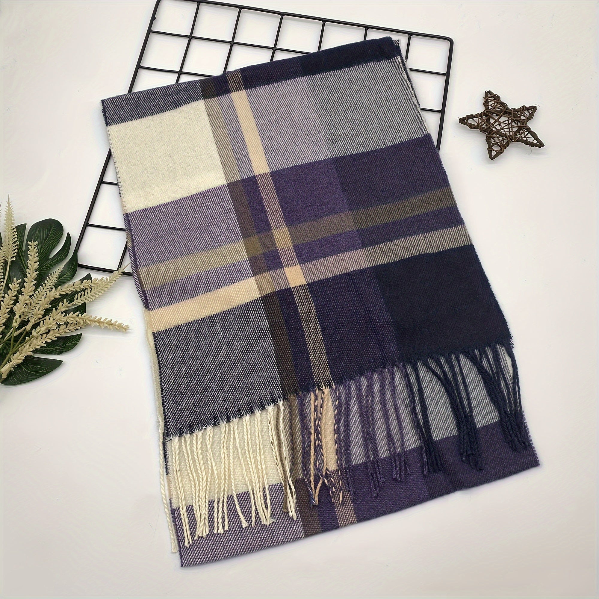 Plaid Scarf for Men and Women Warm Fall Winter Accessory