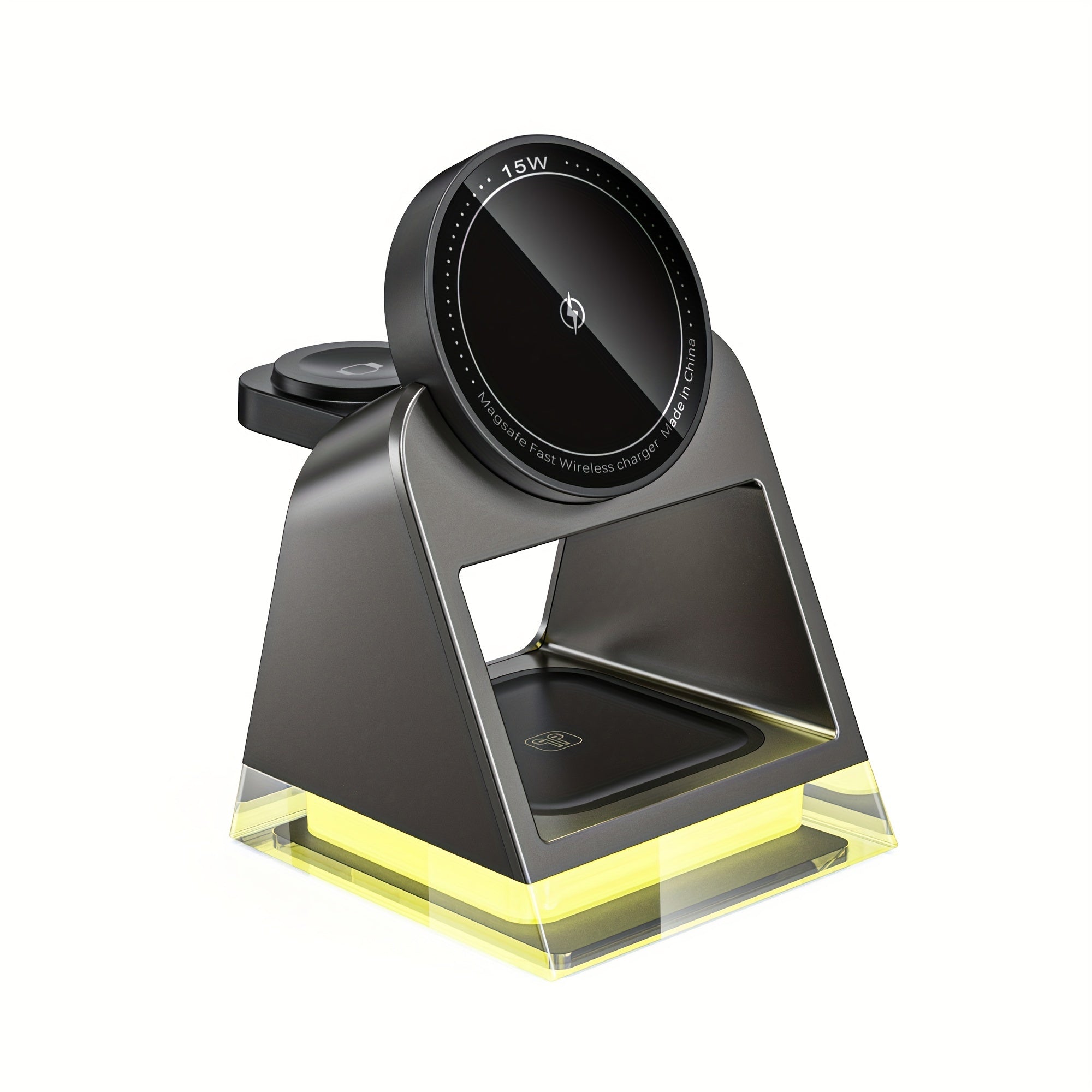 Magnetic Wireless Charger 15W for Phones Smart Watches Earphones Night Light